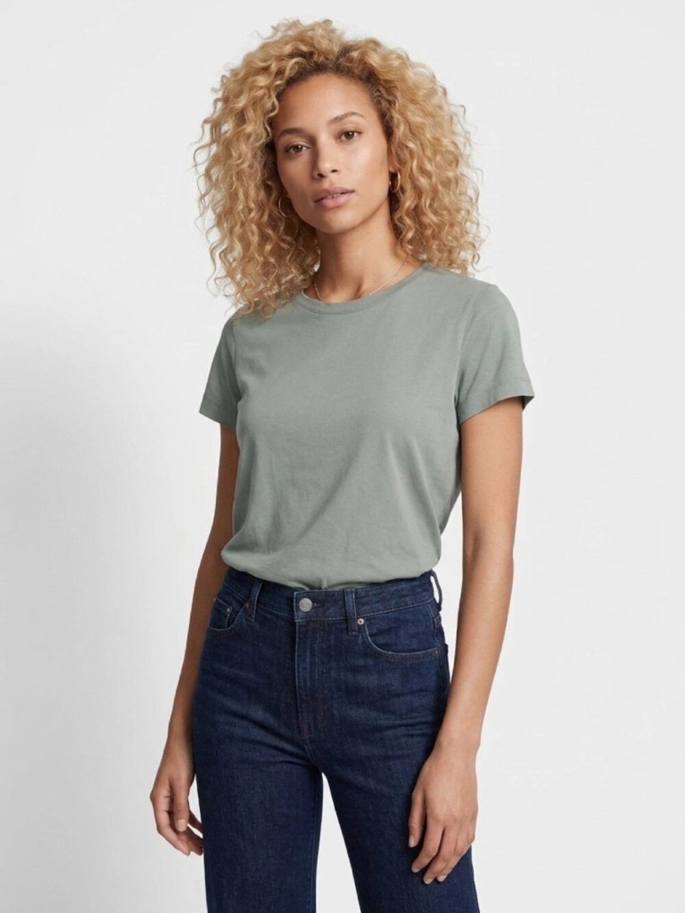 LAFAYETTE 148 Taupe 100% Cotton Short Sleeve T-shirt Sz S